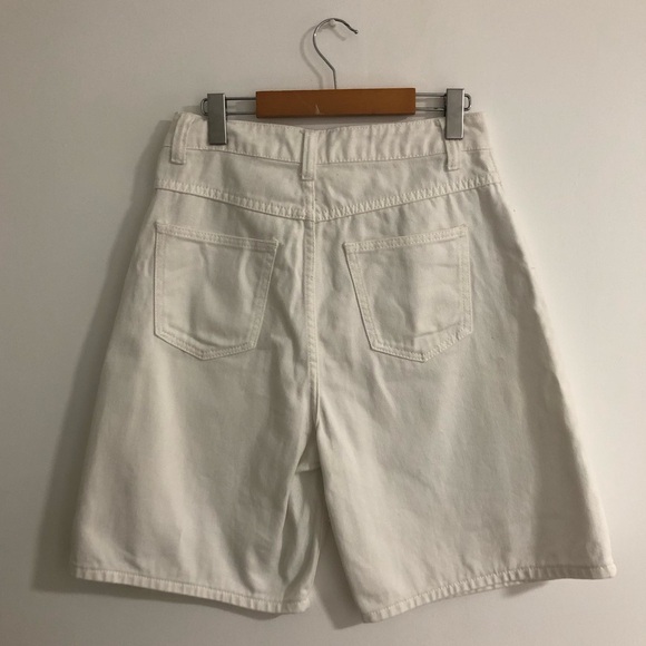 White High Rise Mid Thigh Jorts - Picture 2 of 4